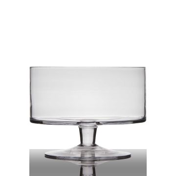 Glass bowl CORIE EARTH on stand, clear, 7"/18cm, Ø9"/24cm