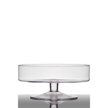 Glass bowl CORIE EARTH on stand, clear, 5"/13cm, Ø11"/29cm