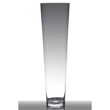 Floor vase of glass CHELLY, conical/round, clear, 3ft/90cm, Ø10"/25cm