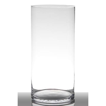 Floor vase of glass SANYA EARTH, cylinder/round, clear, 16"/40cm, Ø7"/19cm