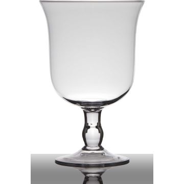 Flower vase of glass NOELLE on pedestal, conical/round, clear, 9"/24cm, Ø6"/15,5cm