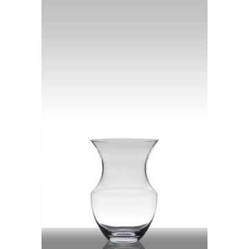 Flower vase of glass FINJA, hourglass, clear, 10"/26,5cm, Ø7"/18cm
