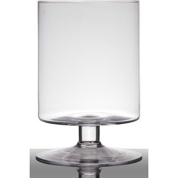 Flower pot of glass LILIAN on pedestal, cylinder/round, clear, 11"/29cm, Ø7"/19cm
