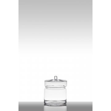 Storage jar MILLIE with lid, cylinder/round, clear, 8"/21cm, Ø7"/19cm