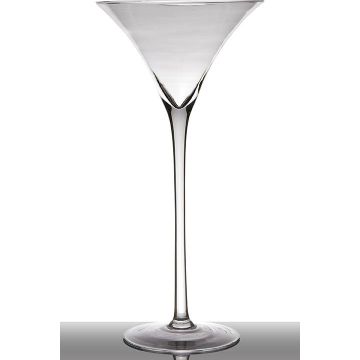 Cocktail glass / martini glass SACHA EARTH on pedestal, conical/round, clear, 16"/40cm, Ø8"/19,5cm