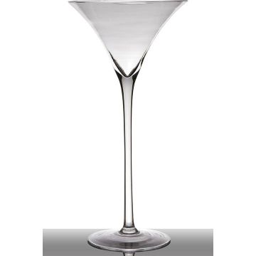 Cocktail glass / martini glass SACHA EARTH on pedestal, conical/round, clear, 20"/50cm, Ø9"/24cm