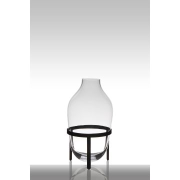 Floor vase of glass CAMILO on pedestal, conical/round, clear, 15"/39cm, Ø7"/19cm