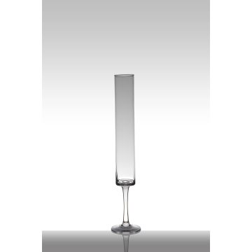Floor vase of glass ODELIA on pedestal, cylinder/round, clear, 19"/49cm, Ø3.7"/9,5cm