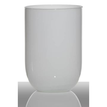Flower vase of glass MARISA, cylinder/round, white, 8"/20cm, Ø5.5"/14cm