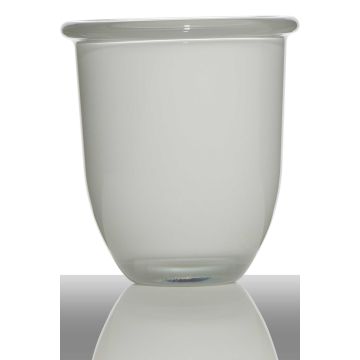 Flower pot FYNN, conical/round, white, 7"/17cm, Ø6"/15,5cm