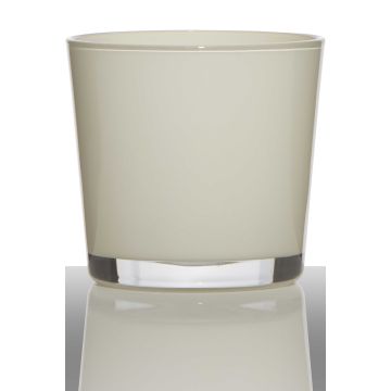 Flower pot ALENA, cylinder/round, cream, 6"/16cm, Ø7"/17cm