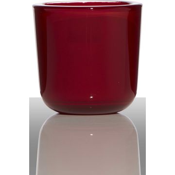 Tealight holder NICK, cylinder/round, red, 3"/7,5cm, Ø3"/7,5cm