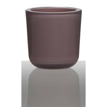 Tealight holder NICK, cylinder/round, dusky pink, 3"/7,5cm, Ø3"/7,5cm