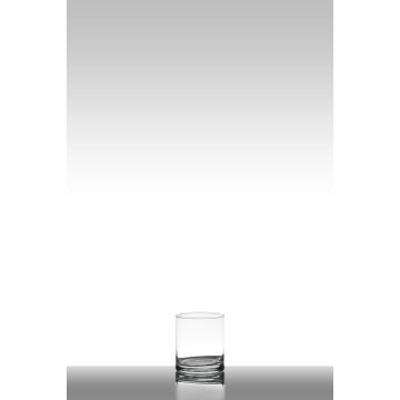 Candle glass SANYA EARTH, cylinder/round, clear, 4.3"/11cm, Ø3.5"/9cm