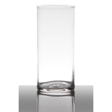 Flower vase SANYA EARTH, cylinder/round, clear, 7"/19cm, Ø3.5"/9cm