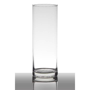 Flower vase SANYA EARTH, cylinder/round, clear, 9"/24cm, Ø3.5"/9cm