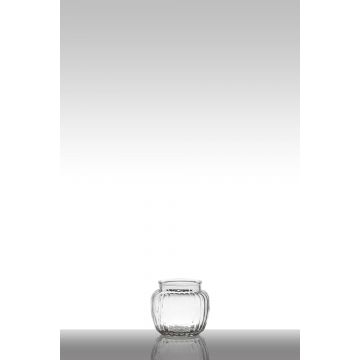 Candle glass NOLAN, ball/round, clear, 4.1"/10,5cm, Ø4.5"/11,5cm
