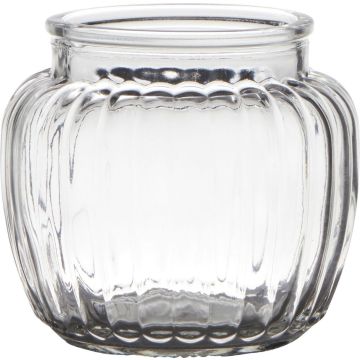 Candle glass NOLAN, ball/round, clear, 4.1"/10,5cm, Ø4.5"/11,5cm