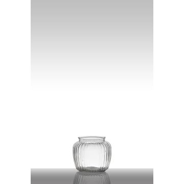 Candle glass NOLAN, ball/round, clear, 5.1"/13cm, Ø6"/15cm