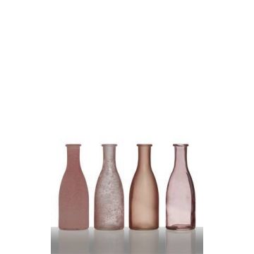 Set of 4 bottles ANYA, cone/round, pink, 10"x2.4"x7"/26,5x6x18cm