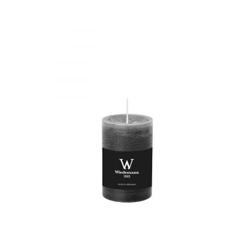 Pillar candle / Wax candle AURORA, dark grey, 3.5"/9cm, Ø2.3"/5,8cm, 30h - Made in Germany