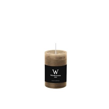 Pillar candle / Wax candle AURORA, beige, 3.5"/9cm, Ø2.3"/5,8cm, 30h - Made in Germany