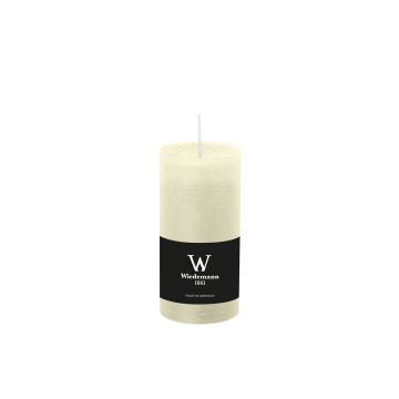 Pillar candle / Wax candle AURORA, ivory, 4.7"/12cm, Ø2.3"/5,8cm, 42h - Made in Germany
