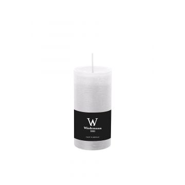 Pillar candle / Wax candle AURORA, white, 4.7"/12cm, Ø2.3"/5,8cm, 42h - Made in Germany