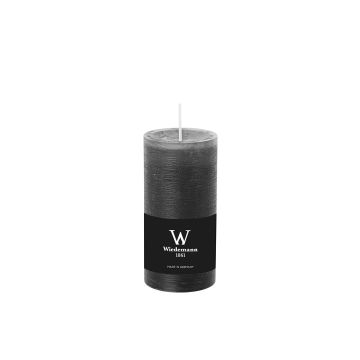 Pillar candle / Wax candle AURORA, dark grey, 4.7"/12cm, Ø2.3"/5,8cm, 42h - Made in Germany