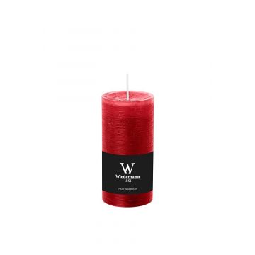 Pillar candle / Wax candle AURORA, ruby red, 4.7"/12cm, Ø2.3"/5,8cm, 42h - Made in Germany