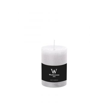Pillar candle / Wax candle AURORA, white, 4"/10cm, Ø2.7"/6,8cm, 42h - Made in Germany