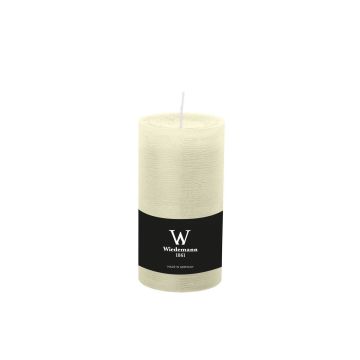 Pillar candle / Wax candle AURORA, ivory, 5.1"/13cm, Ø2.7"/6,8cm, 54h - Made in Germany