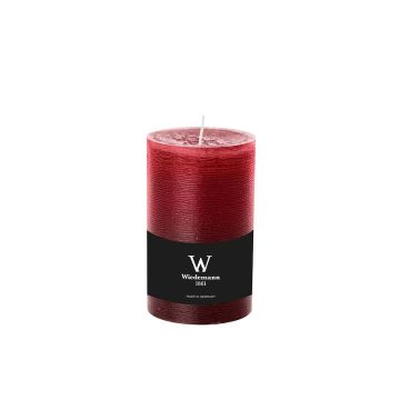 Pillar candle / Wax candle AURORA, bordeaux, 5.1"/13cm, Ø2.7"/6,8cm, 54h - Made in Germany