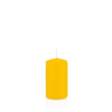 Votive candle / Pillar candle MAEVA, yellow, 4"/10cm, Ø2"/5cm, 23h - Made in Germany