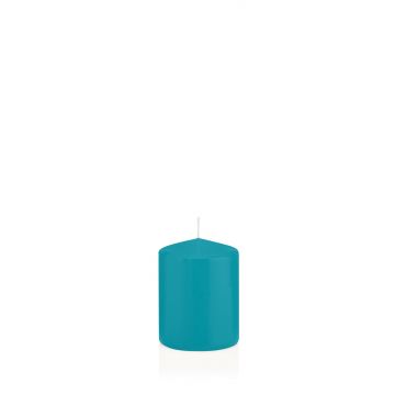 Votive candle / Pillar candle MAEVA, azure, 3.1"/8cm, Ø2.4"/6cm, 29h - Made in Germany