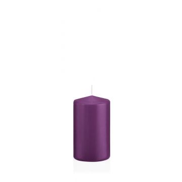 Votive candle / Pillar candle MAEVA, violet, 4"/10cm, Ø2.4"/6cm, 33h - Made in Germany