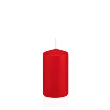 Votive candle / Pillar candle MAEVA, red, 4.7"/12cm, Ø2.4"/6cm, 40h - Made in Germany