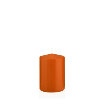 Votive candle / Pillar candle MAEVA, orange, 4"/10cm, Ø2.8"/7cm, 42h - Made in Germany