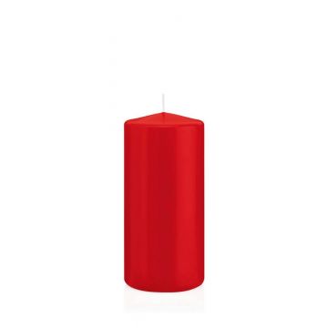 Votive candle / Pillar candle MAEVA, red, 15cm, Ø7cm, 63h - Made in Germany