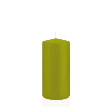 Votive candle / Pillar candle MAEVA, green, 5.9"/15cm, Ø 2.8"/7cm, 63h - Made in Germany