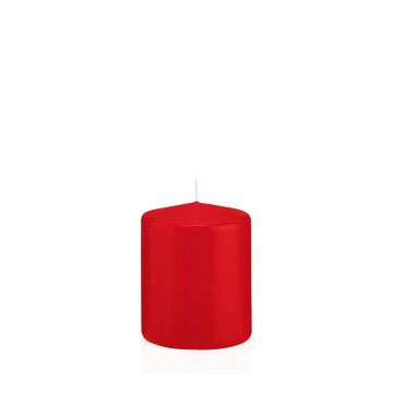 Votive candle / Pillar candle MAEVA, red, 4"/10cm, Ø3.1"/8cm, 37h - Made in Germany