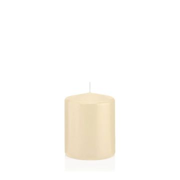 Votive candle / Pillar candle MAEVA, cream, 4"/10cm, Ø3.1"/8cm, 37h - Made in Germany