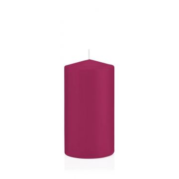 Votive candle / Pillar candle MAEVA, magenta, 6"/15cm, Ø3.1"/8cm, 69h - Made in Germany