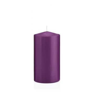 Votive candle / Pillar candle MAEVA, violet, 6"/15cm, Ø3.1"/8cm, 69h - Made in Germany