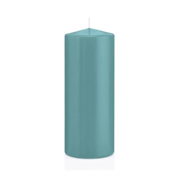 Votive candle / Pillar candle MAEVA, turquoise, 8"/20cm, Ø 3.1"/8cm, 119h - Made in Germany