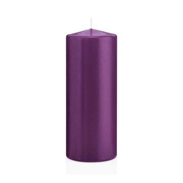 Votive candle / Pillar candle MAEVA, violet, 20cm, Ø8cm, 119h - Made in Germany