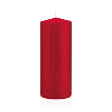 Votive candle / Pillar candle MAEVA, ruby red, 20cm, Ø8cm, 119h - Made in Germany