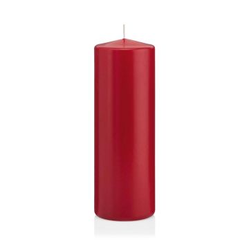 Votive candle / Pillar candle MAEVA, dark red, 8"/20cm, Ø2.8"/7cm, 103h - Made in Germany