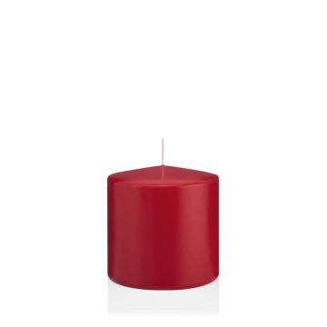 Votive candle / Pillar candle MAEVA, dark red, 3.9"/10cm, Ø 3.9"/10cm, 79h - Made in Germany