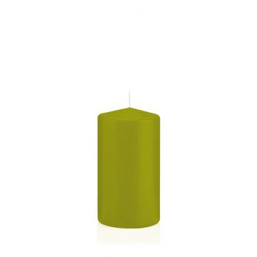 Votive candle / Pillar candle MAEVA, green, 5.1"/13cm, Ø2.8"/7cm, 52h - Made in Germany